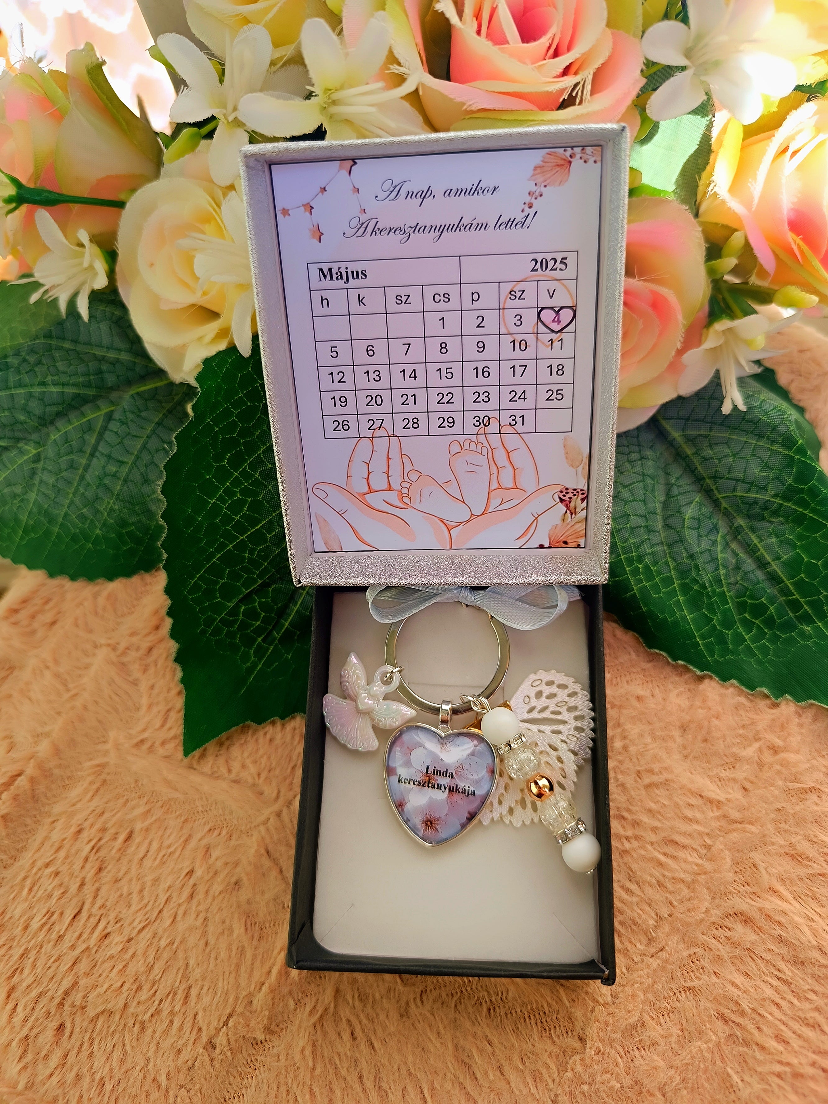 Keresztanya emlékörző kulcstartó